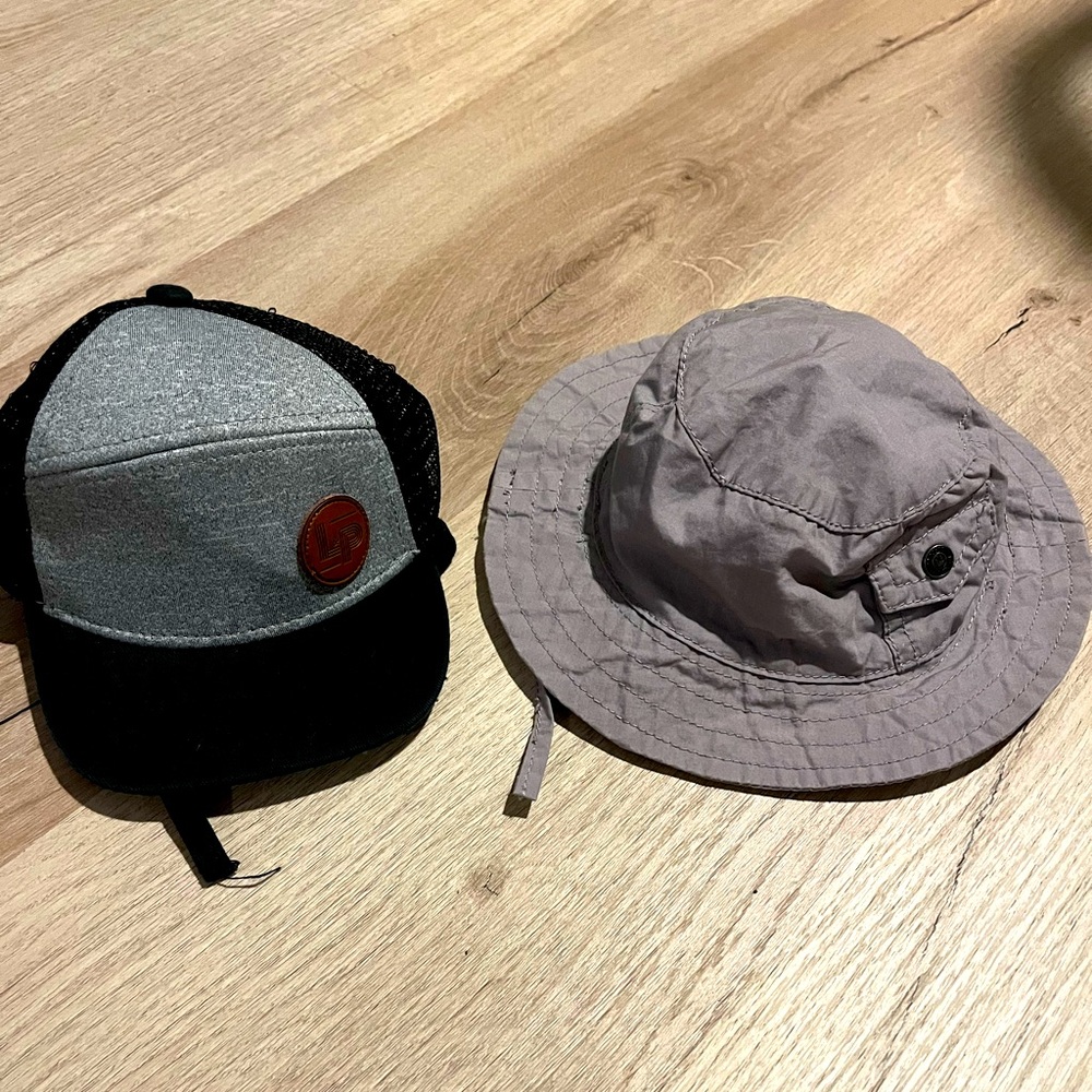 L&P Cap Kids Gray and Black Hat Set